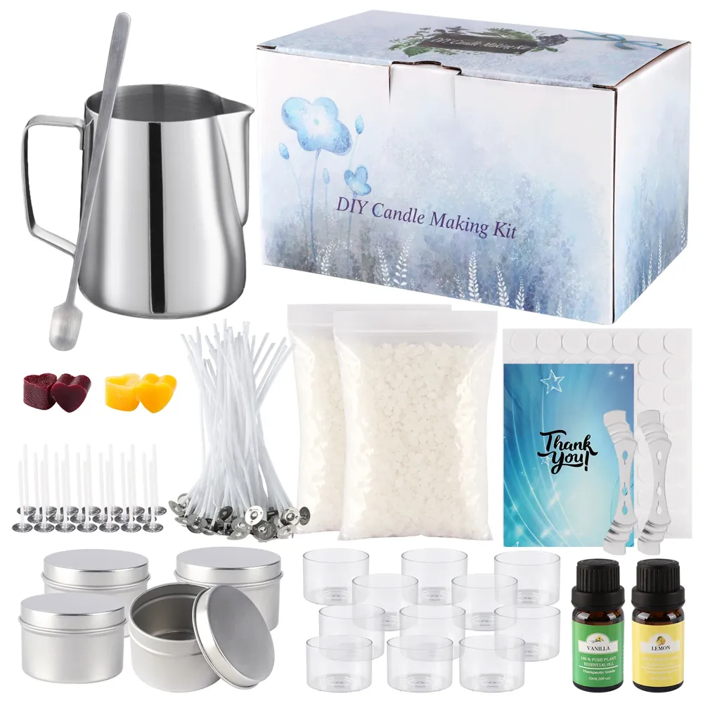 Waxwright complete candle making kit with pitcher, wax, tins and jars
